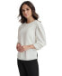 Women's Abstract-Print Ruched-Sleeve Top