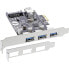 Фото #2 товара InLine 3+1ports USB 3.0 host controller - PCIe - with SATA power and LP bracket