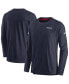 Men's Navy New England Patriots Sideline Lockup Performance Long Sleeve T-shirt