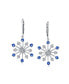 Frozen Winter Holiday Party Snowflake Dangle Drop Earrings For Women For Teen Ice Blue Cubic Zirconia CZ