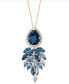 ფოტო #1 პროდუქტის London Blue Topaz (3-3/8 ct. t.w.), Sky Blue Topaz (1-5/8 ct. t.w.) & Diamond (1/8 ct. t.w.) Cascading Pendant Necklace in 14k Rose Gold, 16" + 2" extender