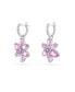 ფოტო #2 პროდუქტის Crystal Mixed Cuts Flower Gema Drop Earrings