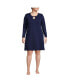 Фото #1 товара Plus Size Cotton Interlock Long Sleeve Above the Knee Nightgown