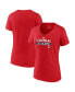 ფოტო #1 პროდუქტის Women's Red St. Louis Cardinals 2022 NL Central Division Champions Locker Room V-Neck T-shirt