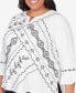Plus Size Opposites Attract Embroidered Leaf Top