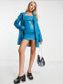 Фото #1 товара Rebellious Fashion oversized leather look blazer co-ord in blue