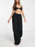 Фото #1 товара ASOS DESIGN drawstring palazzo beach trouser in black