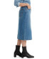 Women's Side-Slit Denim Midi Skirt