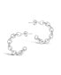 Women's Delicate Chain Silver Plated Hoop Earrings