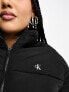 Calvin Klein Jeans Plus logo hem short puffer jacket in black