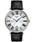 ფოტო #1 პროდუქტის Men's Swiss Carson Premium Black Leather Strap Watch 40mm