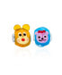 Set of 2 Colorful 3D Cartoon Mother Daughter Teddy Bear Glass Charms Bead Lamp Work Fits European Charm Bracelet Murano Glass Sterling Silver Core