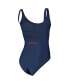 Фото #5 товара Women's Navy Cleveland Guardians Making Waves One-Piece Swimsuit