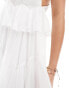 ASOS DESIGN plunge pleated tiered mini dress in white