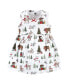 Фото #3 товара Toddler Girls Cotton Dress and Cardigan 2pc Set, Red Winter Forest