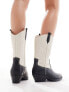Фото #3 товара ONLY heeled western boot in black and white contrast