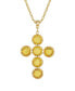 ფოტო #1 პროდუქტის 14K Gold- Dipped Topaz Brown Swarovski Elements Cross 20" Necklace