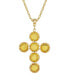 Фото #1 товара 14K Gold- Dipped Topaz Brown Swarovski Elements Cross 20" Necklace