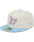 ფოტო #2 პროდუქტის Men's White and Light Blue Oakland Athletics Spring Color Two-Tone 59FIFTY Fitted Hat
