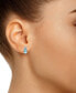 ფოტო #2 პროდუქტის Aquamarine (3/4 ct.t.w) and Diamond (1/8 ct.t.w) Stud Earrings in 14K White Gold