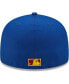 Фото #2 товара Men's Royal, Red Los Angeles Dodgers Logo Primary Jewel Gold Undervisor 59FIFTY Fitted Hat
