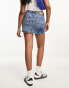 Monki denim mini skirt in blue