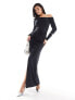 Фото #1 товара NA-KD rouched maxi dress in black