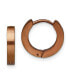 ფოტო #1 პროდუქტის Stainless Steel Brushed Brown plated Hinged Hoop Earrings