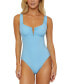 Фото #1 товара Women's V-Wire Color Code One-Piece Swimsuit