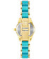 ფოტო #3 პროდუქტის Women's Teal & Gold-Tone Bracelet Watch 30mm