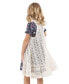 ფოტო #3 პროდუქტის Big Girls Floral-Print Dress & Crochet Vest, 2 Piece Set