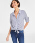 Фото #2 товара Women's Button-Front Crepe Shirt, Created for Macy's