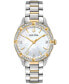 ფოტო #1 პროდუქტის Women's Sutton Diamond (1/10 ct. t.w.) Two-Tone Stainless Steel Bracelet Watch 32.5mm