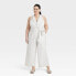 Фото #1 товара Women's Overt Occasion Jumpsuit - A New Day Cream Striped 2X