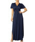 Women's Vienna Kimono Sleeve Long Maxi Dress Nouveau navy, XSmall - фото #2