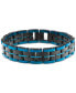 ფოტო #1 პროდუქტის Men's Watch Link Bracelet in Blue and Black Ion-Plated Stainless Steel