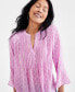 ფოტო #2 პროდუქტის Petite Printed 3/4-Sleeve Pintuck Top, Created for Macy's