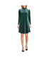 Women's Long Sleeve Velvet Turtleneck Dress