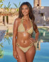 Фото #1 товара Moda Minx X Sophie Piper Boujee triangle bikini top in gold metallic