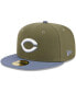 Фото #2 товара Men's Olive, Blue Cincinnati Reds 59FIFTY Fitted Hat