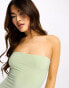 Fashionkilla sculpted bandeau bodycon maxi dress in sage