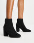 Фото #1 товара New Look suedette heeled boots in black