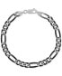 ფოტო #1 პროდუქტის Figaro Link Chain Bracelet in Black Ruthenium-Plated Sterling Silver, Created for Macy's