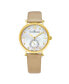 ფოტო #1 პროდუქტის Alexander Watch A201-02, Ladies Quartz Small-Second Watch with Yellow Gold Tone Stainless Steel Case on Gold Satin Strap