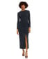 Фото #1 товара Women's Ruched Long-Sleeve Midi Dress