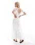 Reclaimed Vintage lace maxi dress with slip in white