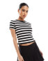 Фото #1 товара River Island baby tee in black and white stripe