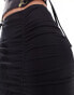 Threadbare ruched maxi skirt in black