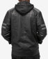 Фото #2 товара Men's Grainy Polyurethane Leather Hooded Jacket with Faux Shearling Lining