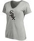 ფოტო #2 პროდუქტის Women's Heathered Gray Chicago White Sox Core Official Logo V-Neck T-shirt